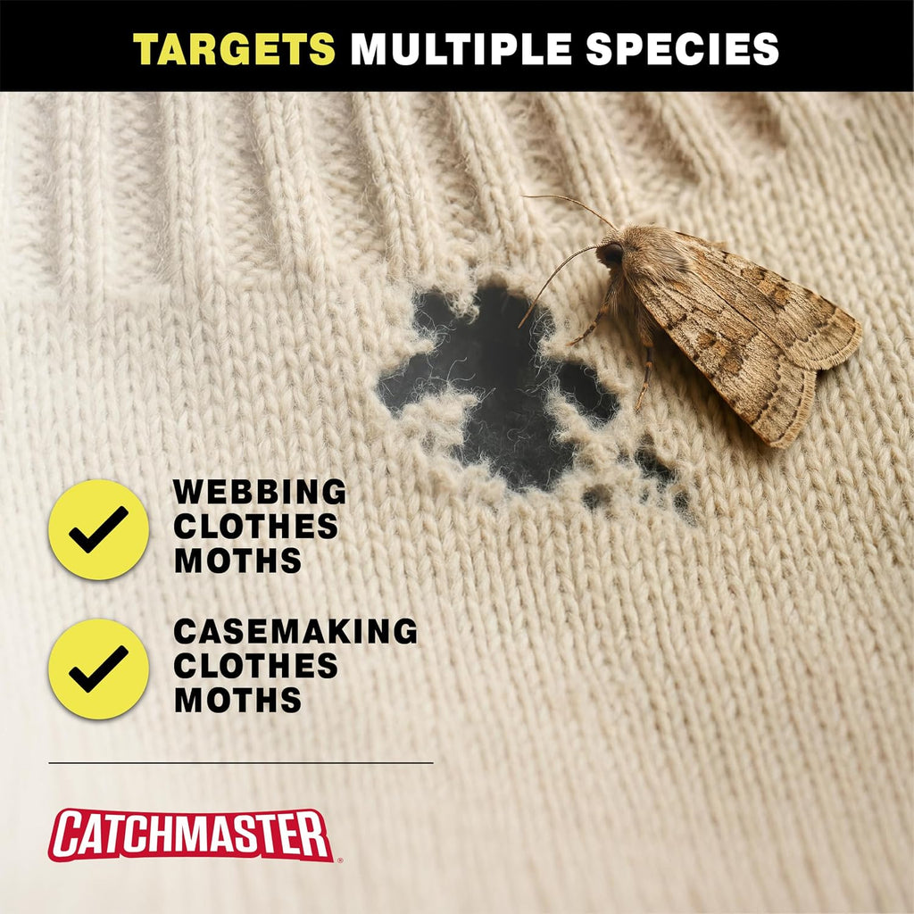 Catchmaster Clothing Moth Traps With Premium Extra Strength Odorless Pheromone Technology – Red, Xl, Extra-Strength Glue – Traps & Targets Casemaking And Webbing Moths - 6-Pack