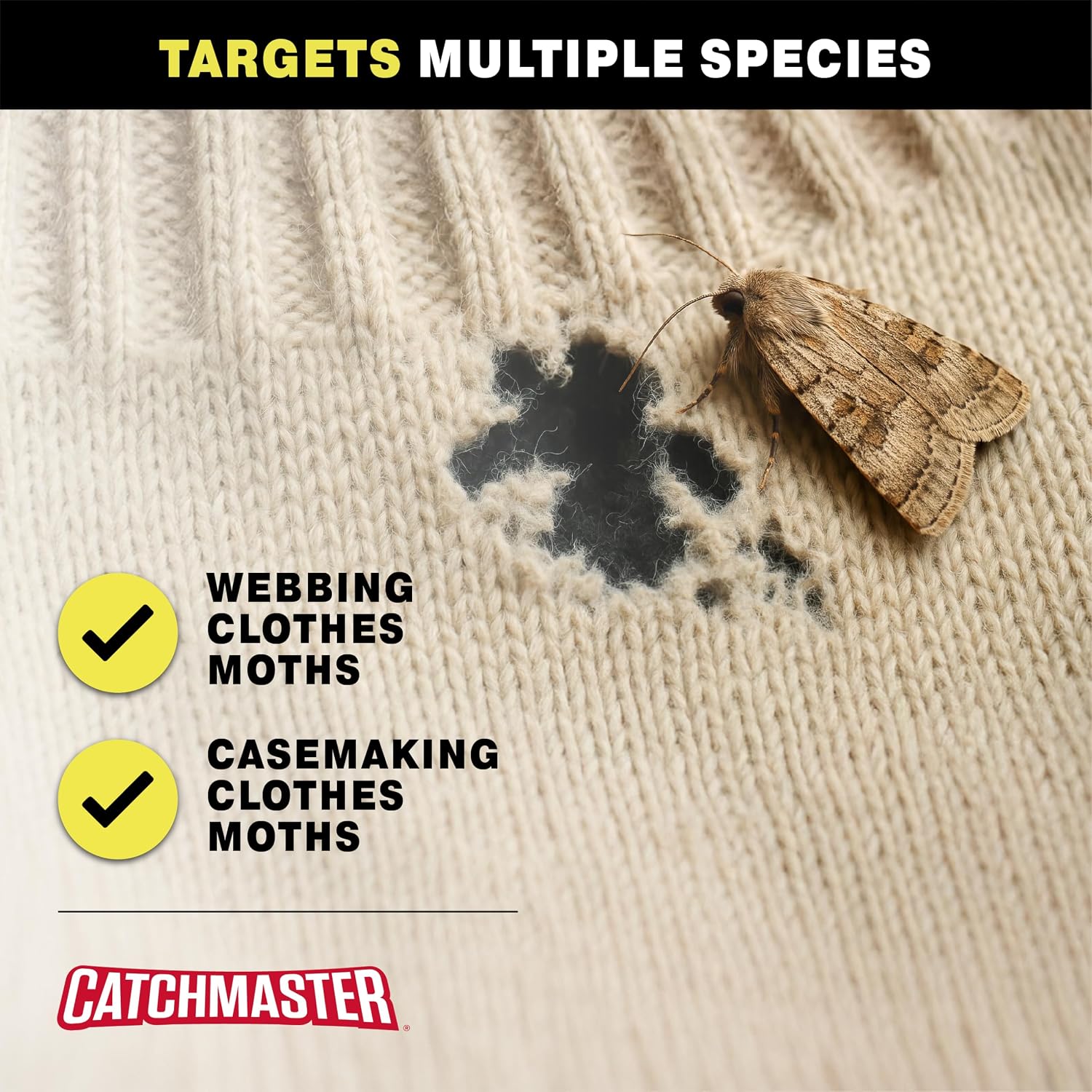 Catchmaster Clothing Moth Traps With Premium Extra Strength Odorless Pheromone Technology – Red, Xl, Extra-Strength Glue – Traps & Targets Casemaking And Webbing Moths - 6-Pack