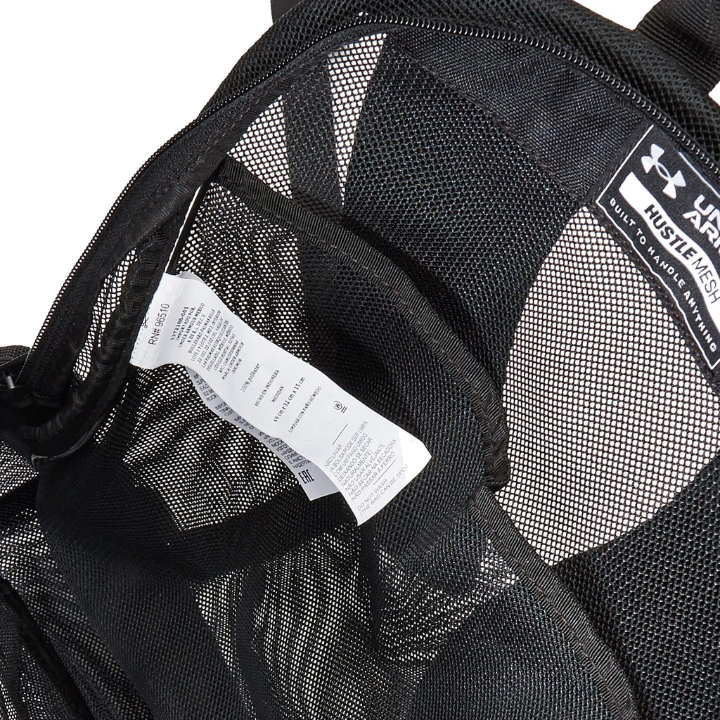 Under Armour Adult Hustle Mesh Backpack , (001) Black / / White , One Size Fits Most