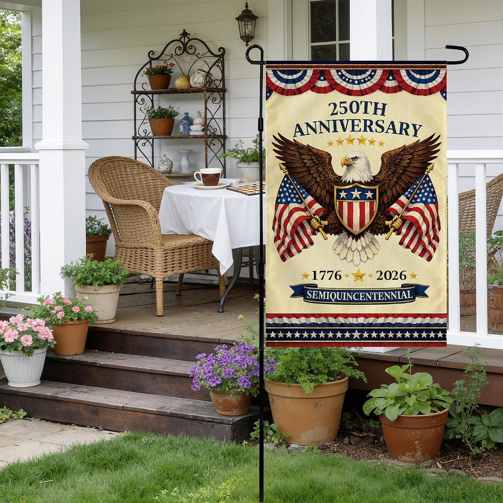 4Th Of July Decorations - 250Th Anniversary Garden Flag | Fourth Of July Decor Patriotic Usa Banner,1776-2026 America Merchandise Accessories For Garden Yard Porch Patio Lawn Outdoor Outside