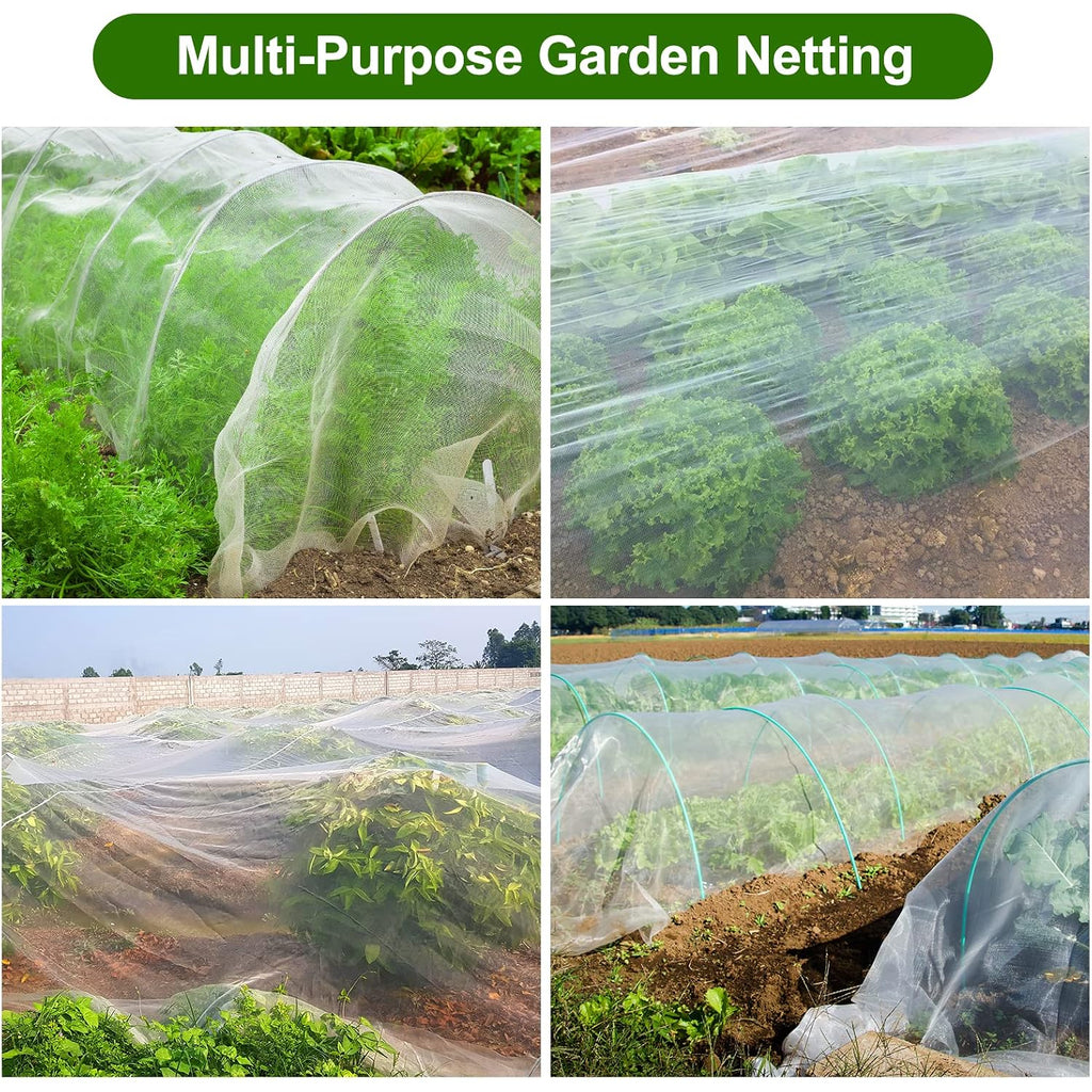 Garden Netting, Jevrench Durable Ultra Fine Garden Netting, Garden Plant Cover Row Cover Makes Plants, Vegetables, Fruits, And Flowers Grow Better (4Ft X 25Ft)