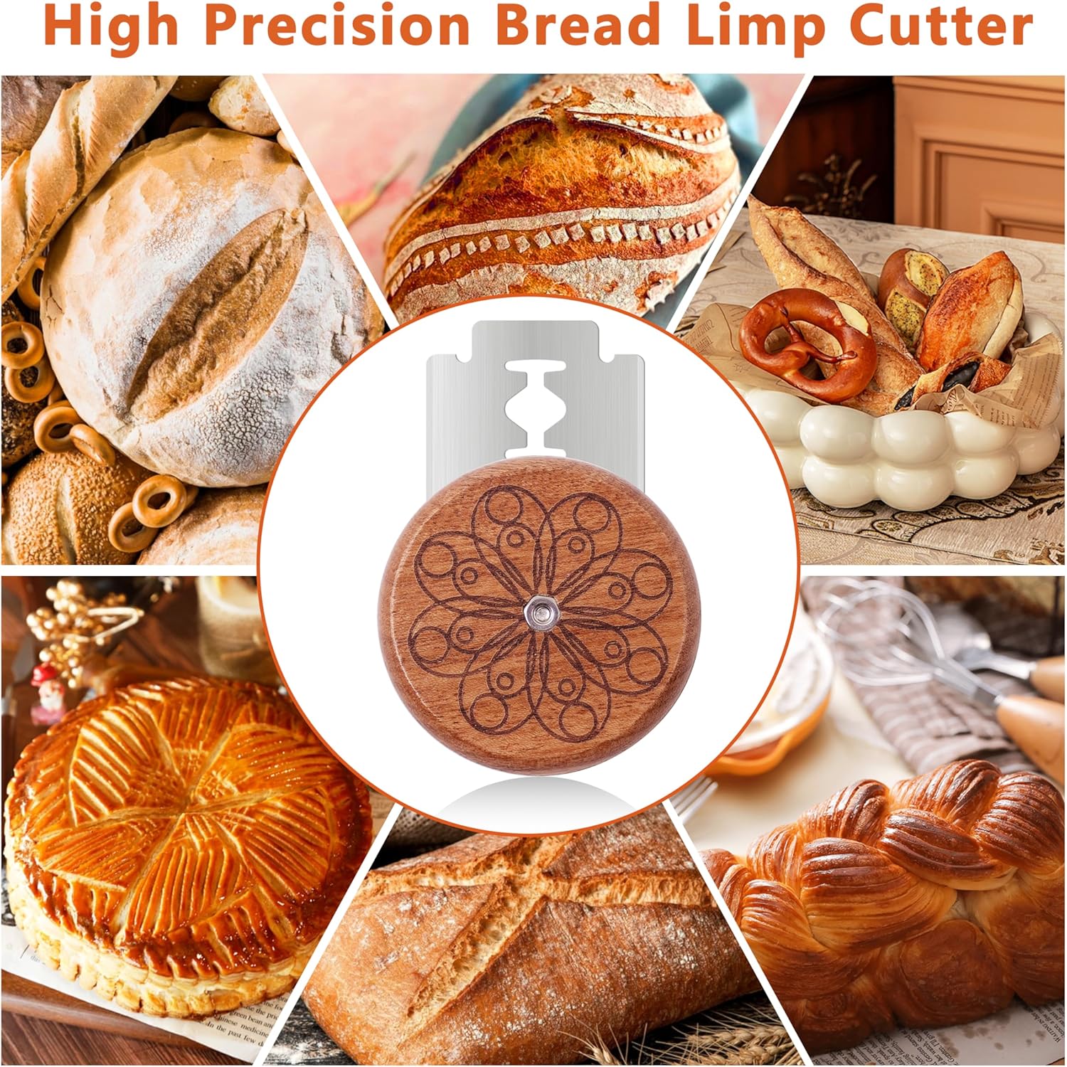 UFO Bread Lame Cutter for Homemade Sourdough,Bread Scorer Tool for Sourdough with 5 Blades and Storage Cover,Slashing Tool Bread Cutting Knife for Artisan Bread and Baguette Makers,Circle