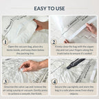 8 Pack Vacuum Storage Bags – 4 Xxl & 4 Jumbo Vacuum Seal Bags For Blankets, Comforters, Clothing & Bedding - Space Saver Compression Bags
