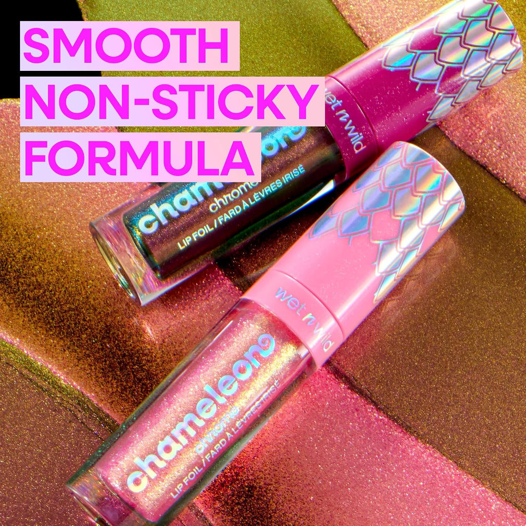Wet N Wild Chameleon Chrome Lip Foil, Bold Light-Reflecting Pigments, Multidimensional Shine, Non-Sticky Smooth Formula,Vegan & Cruelty-Free - Halo'S Way