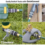 Melnor 65175Amz 6 Piece Quick Connect Starter Set Connector Bundle, Product Adapter, Product End Connector, Black, Grey
