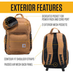 Carhartt 28L Dual-Compartment Backpack, Durable Pack With 16" Laptop Sleeve And Duravax Abrasion Resistant Base, Black
