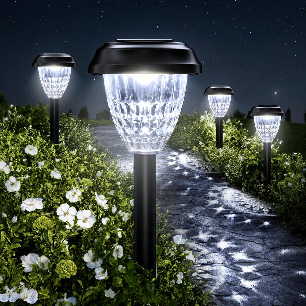 Super Bright Solar Lights Outdoor Waterproof-10 Pack, Dusk To Dawn Up To 12 Hrs Solar Powered Outdoor Pathway Garden Lights Auto On/Off, Led Landscape Lighting Decorative For Walkway Patio Yard