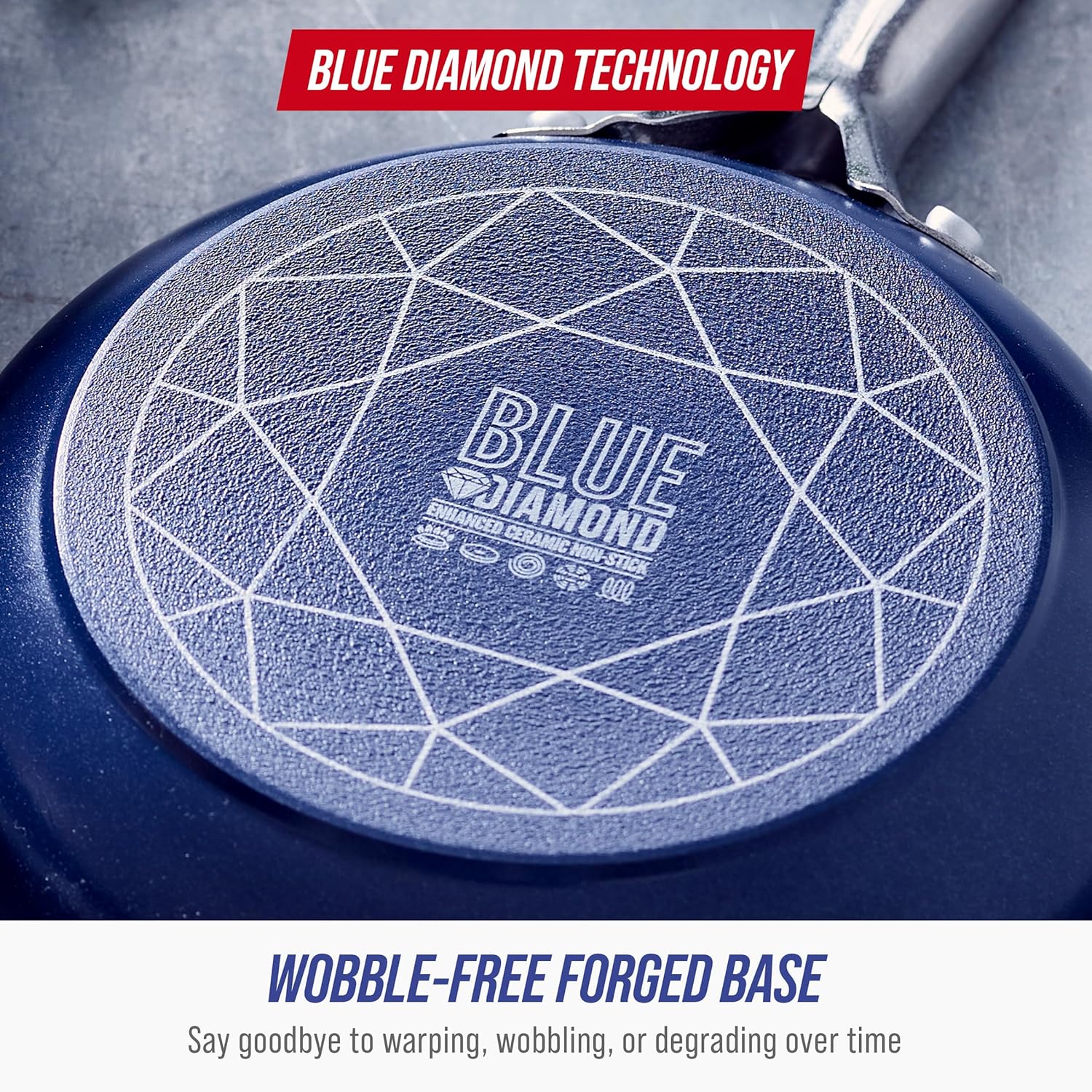 Blue Diamond Nonstick 2QT Saucepan with Lid, Non Toxic PFAS-Free Diamond Ceramic, Dishwasher & Oven Safe, Metal Utensil Safe Pot, Stay Cool Handle, Chef Pan, Glass Lid, Blue