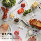 Farberware Large Cutting Board, Dishwasher- Safe Plastic Chopping Board For Kitchen With Easy Grip Handle, 11In By 14In, White