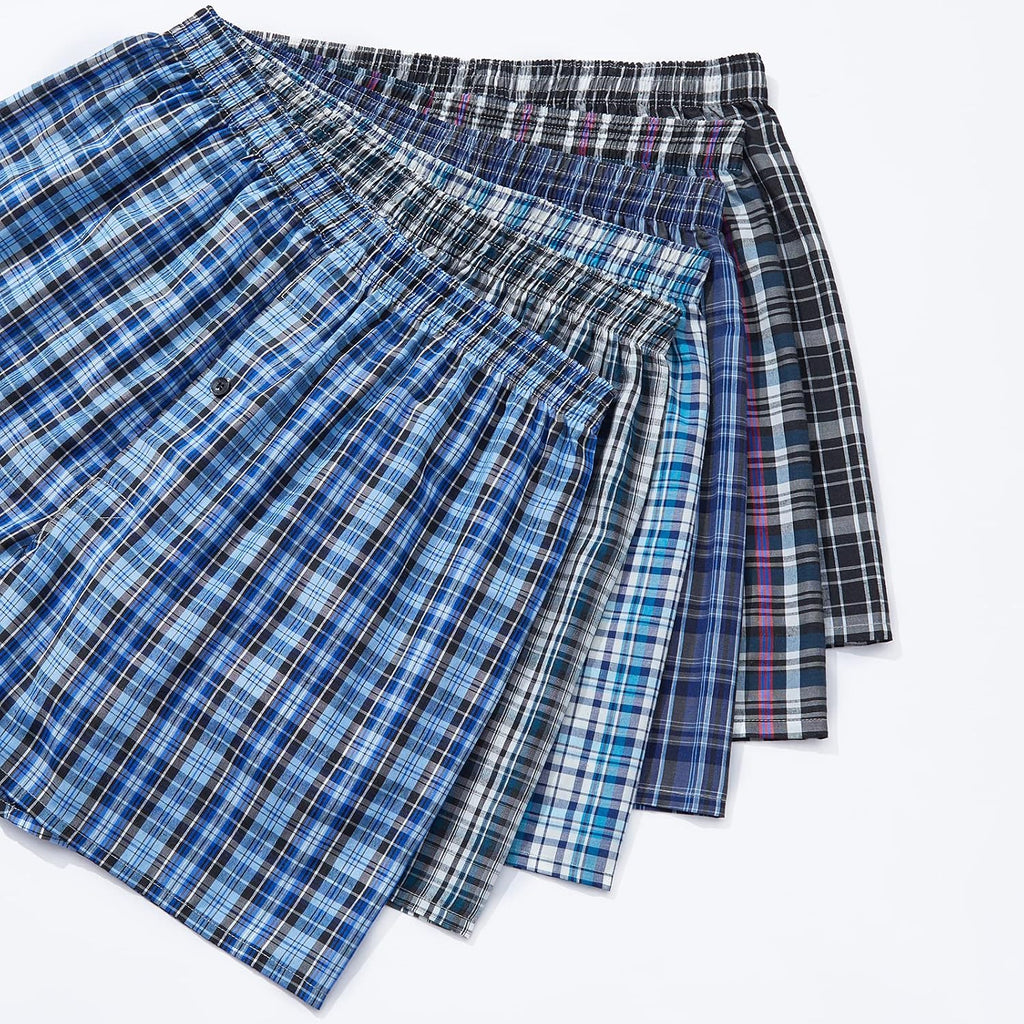 Men'S Underwear Woven Boxers For Men Pack Cotton Boxer Shorts Elastic Waistband