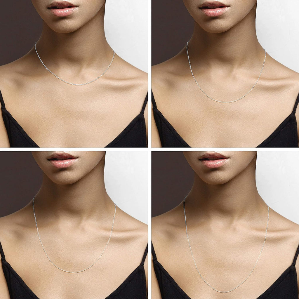 Miabella Italian 925 Sterling Silver, 18K Gold Plated 925 Sterling Silver 1.3mm Adjustable Diamond Cut Thin Bolo Cable Chain Necklace for Women, Slider Chain 14-24 Inch Made in Italy