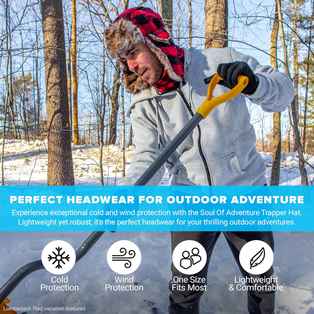 SA Company Trapper Hat Winter Hats for Men & Women | Ushanka Russian Hat | Faux Fur Hat with Ear Flap (Snow Camo)
