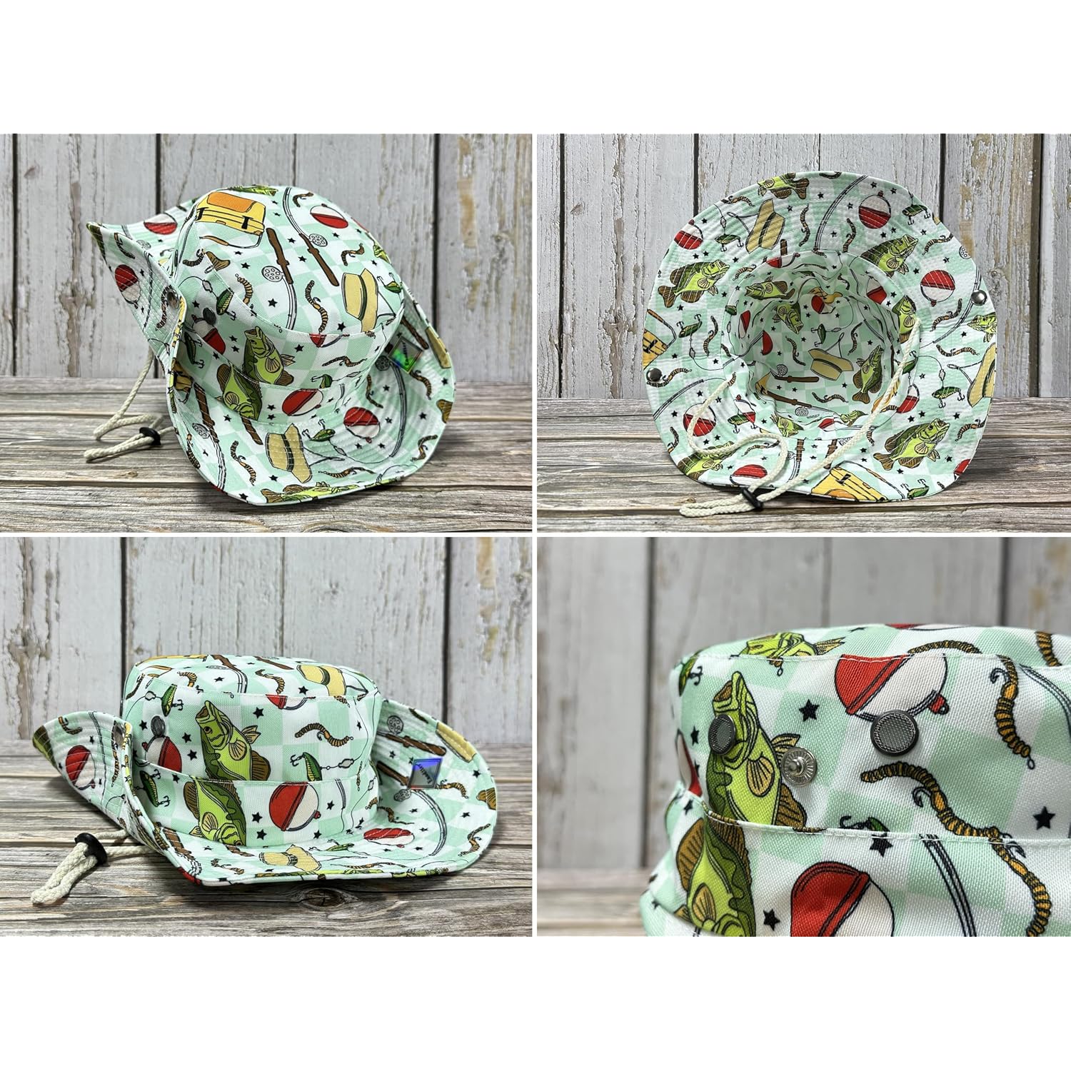 Bucket Hat for Women Girl Men Bass Fish Fishing (Wide Brim)