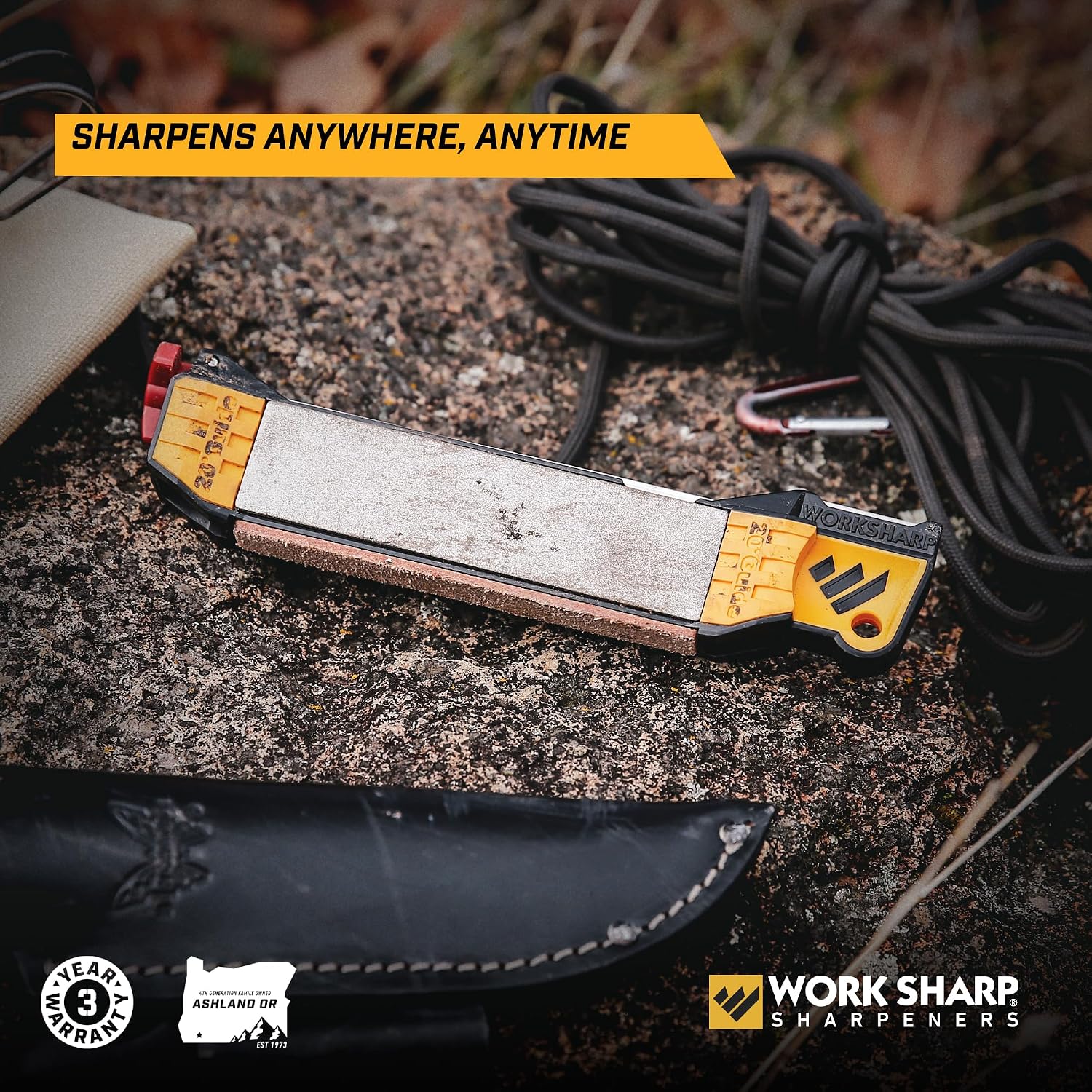 Work Sharp Guided Field Sharpener, Compact Travel Knife Sharpener Tool