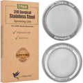 2 Pack ONE-PIECE 316 Surgical Stainless Steel Sprouting Lids for Wide Mouth Mason Jar (Ball Kerr) - One-Piece- Strainer Mesh Lids - Rust-Proof