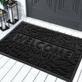 Yimobra Welcome Mat Outdoor 29.5X17, Waterproof Non-Slip Outdoor Mats For Front Door Outside Entrance, Low-Profile Entryway Mat Indoor For Garage Patio, Black