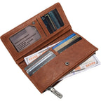 Montana West Wrangler Cow Print Wallets Womens Bifold Credit Card Wallet Women's Wallets, Card Cases & Money Organizers Brown Wallet for Women Ladies Female Cash Wallett with Smooth Zipper