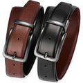 Reversible Belt For Men - Adjustable Size - Premium Leather - Double Style In One Belt