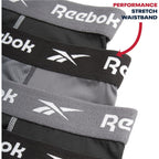 Reebok Mens Boxer Briefs - 8 Pack 6" Inseam Moisture Wicking Performance Mens Underwear Boxer Briefs With Contour Pouch