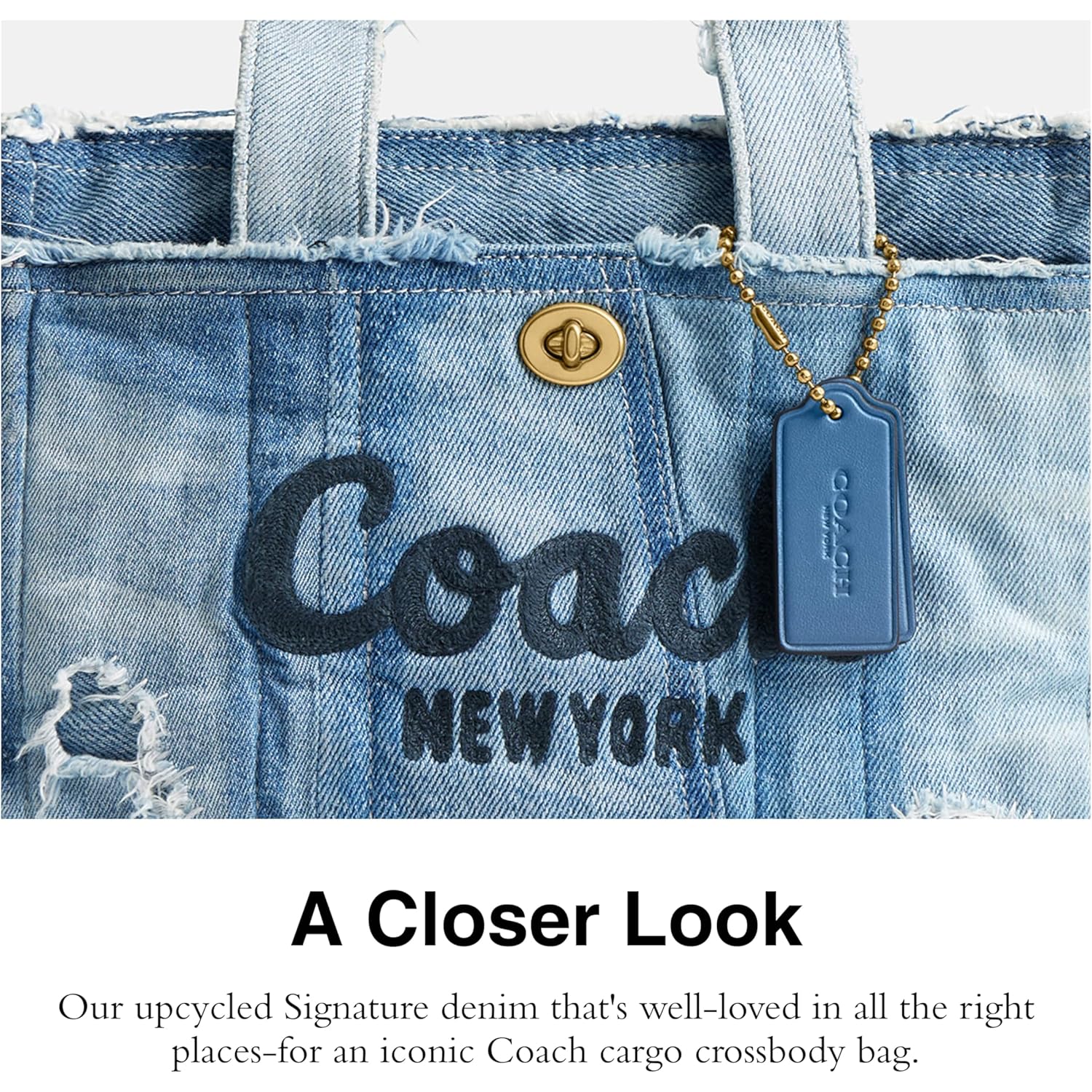 COACH Cargo Tote 26 in Upcycled Denim