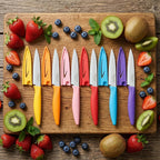 6Pcs Paring Knives, Stainless Steel Paring Knife Set With Matched Knife Sheath, 4 Inch Peeling Fruit Vegetable Kitchen Knife, German Steel, Pp Plastic Handle