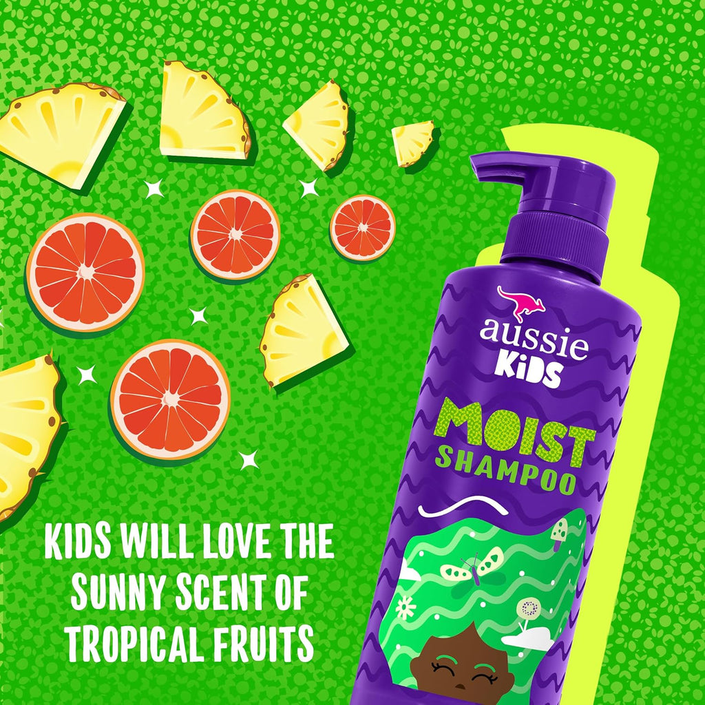 Aussie Kids Hair Care Bundle Set Including: Shampoo (16 Fl Oz), Conditioner (16 Fl Oz) & Detangler Spray (8 Fl Oz), Paraben- Freem Sulfate-Free, Dye-Free, Cruelty-Free, Tangle-Free Styling