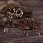 11 Pairs Vintage Drop Dangle Earrings for Women Boho Earring Jewelry Set Retro Flower Dangly Earring Teardrop Sun and Moon Earrings for Mother's Day Christmas