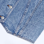 Lyhipss Denim Vest Women V Neck Jean Vest Tops For Women Sleeveless Button Down Summer Outfit Denim Tops