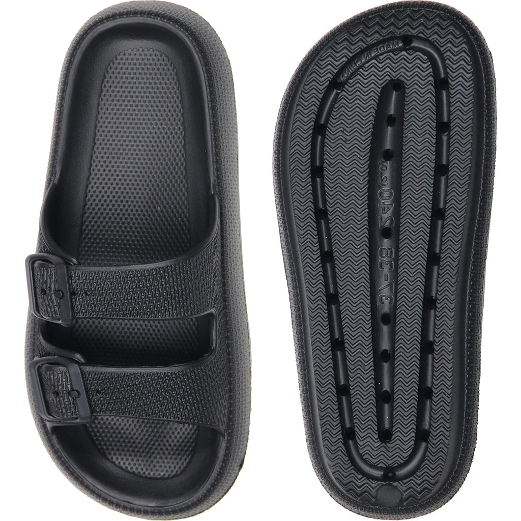 Weweya Sandals For Women And Men - Pillow Slippers - Double Buckle Adjustable Slides - Eva Flat Sandals
