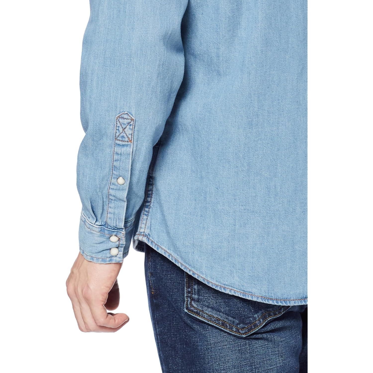 Amazon Essentials Men'S Long Sleeve Denim Shirt, Regular-Fit