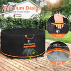 [Upgraded 1000D Heavy Duty Fabric] 48 Inch Fire Pit Cover Round For 46”- 48” Fire Pit/Tables, Waterproof Tear & Fade Resistant Firepit Cover With Buckle, Drawstring, Air Vent (48”D X 24”H, Black)