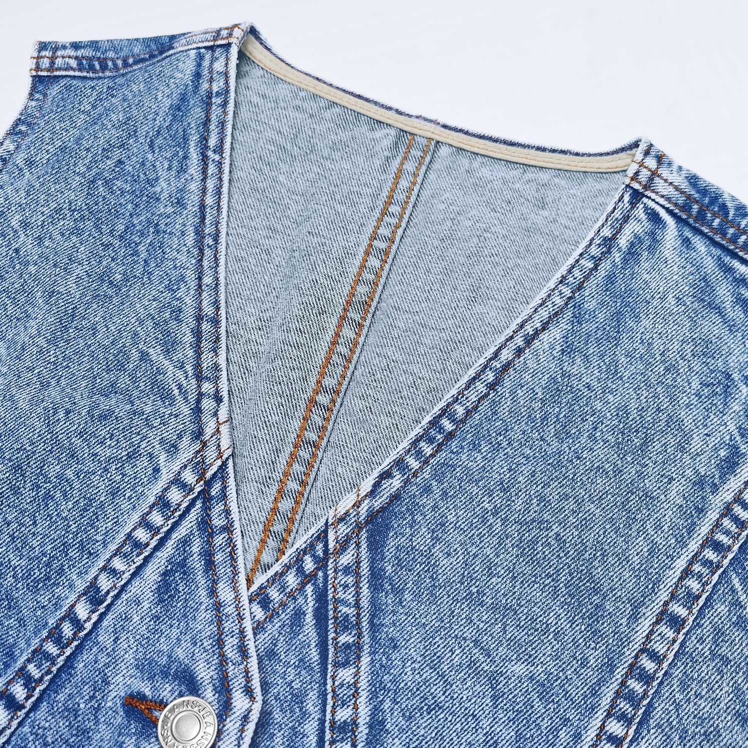Lyhipss Denim Vest Women V Neck Jean Vest Tops For Women Sleeveless Button Down Summer Outfit Denim Tops