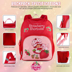 Ai Accessory Innovations Strawberry Shortcake Backpack For Girls Bookbag Featuring Strawberry Shortcake & Custard, 15 Inch School Bag, Pink