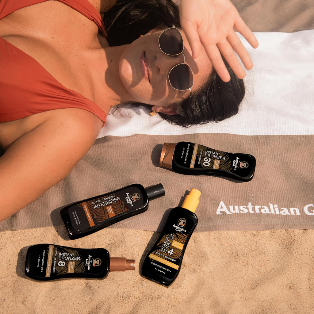 Australian Gold Spray Gel Sunscreen With Instant Bronzer Spf 8, 8 Ounce