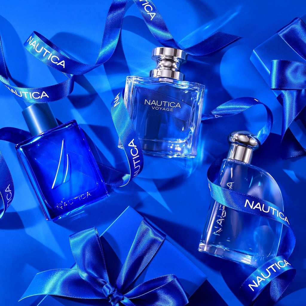 Nautica Blue Eau De Toilette 3.4 Fl Oz (Pack Of 1), Notes Of Basil, Jasmine, And Cedarwood, Men'S Fragrance, Long Lasting, Everyday Fragrance, Travel Size