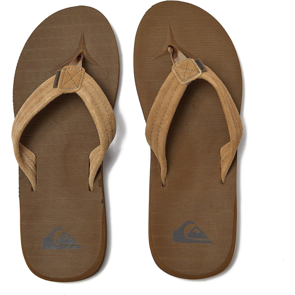 Quiksilver Carver Suede Flip Flops For Men, Arch Support Athletic Mens Sandals, Thong Mens Slides