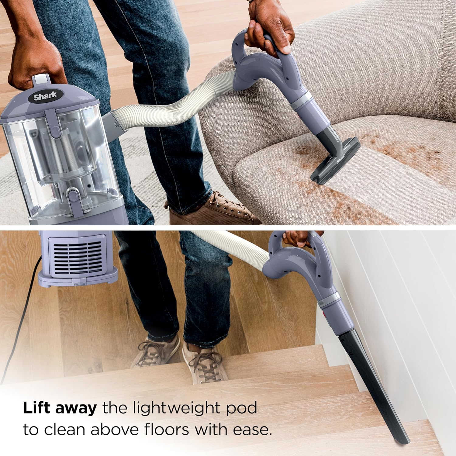 Shark Upright Vacuum Cleaner | Navigator Lift-Away | Pet Hair, Carpet & Hard Floor Cleaning | Upholstery & Crevice Tools | Hepa Filter | Swivel Steering | Large Dust Cup Capacity | Lavender | Nv352