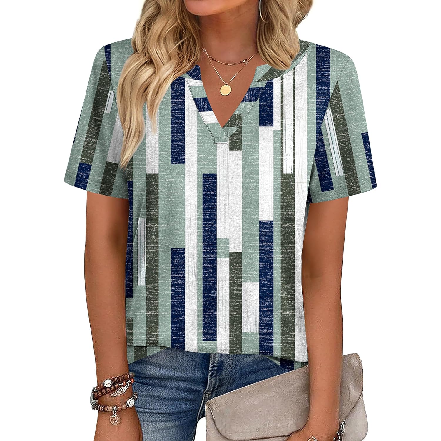 Womens Tops Short Sleeve V Neck Tee Shirts Cute Dressy Casual Clothing Business Work Blouse