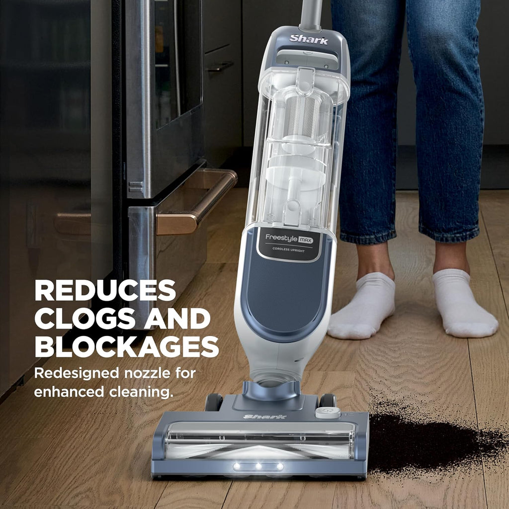 Shark Freestyle Max Cordless Upright Vacuum | Multi-Surface Cleaning, Lightweight, Easy Maintenance | Large Dust Cup, 2-Speed Brushroll, Led Headlights | Nordic Blue | Sv2002
