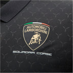 Macron Men'S Automobili Lamborghini Squadra Corse Team Polo Shirt (Black And White)