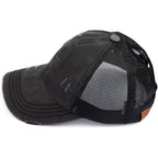 C.C Ponycap Messy High Bun Ponytail Adjustable Glitter Mesh Trucker Baseball Cap