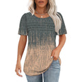 Womens T Shirts Short Sleeve Tops Dressy Casual Blouses Spring Summer Outfits Flowy Pleated Front Scooped Neck