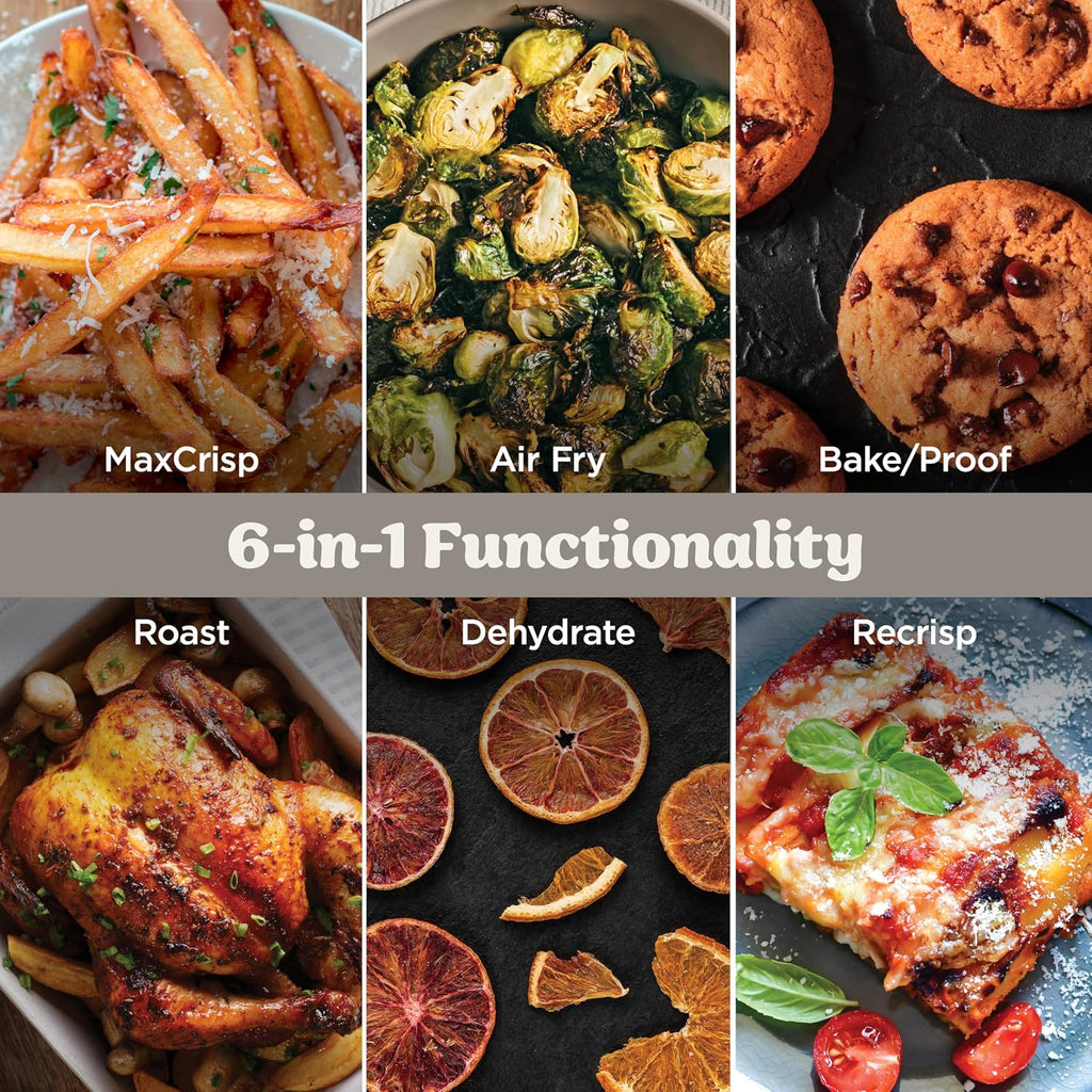 Ninja Crispi Pro 6-In-1 Glass Air Fryer | With Nontoxic, 6Qt & 2.5Qt Containers & Lids | Microwave, Freezer, Dishwasher Safe | 450°F Max Temp | 1800 Watt | Bone | As101Lg