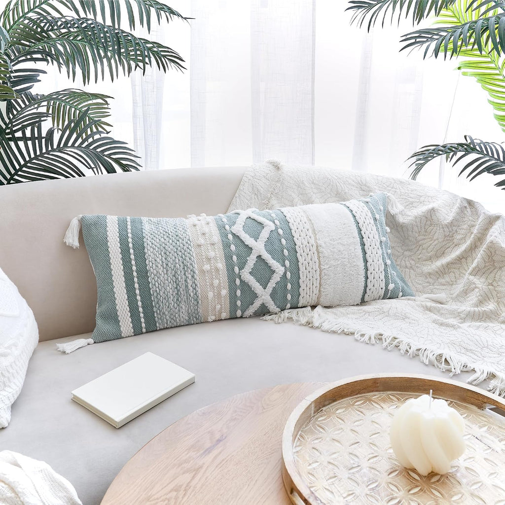 Zicoto Decorative Boho Lumbar Pillow Cover 14X36 – Beautiful Throw Pillow With Soft Texture For Bed, Couch Decor Or As Body Cushion – A Stylish Addition To Your Bedroom