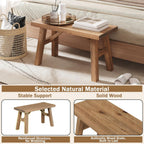 Wnutrees Sawmill Solid Wood Bench, 30" Farmhouse Entryway Bench, Natural | Rustic Hallway Seat For End Of Bed, Living Room, Dining Area, Handcraft Finish