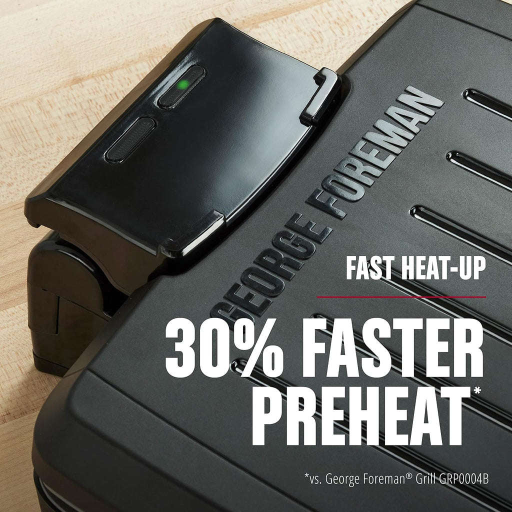 George Foreman® Fully Submersible™ Grill, New Dishwasher Safe, Wash The Entire Grill, Easy-To-Clean Nonstick, Black/Grey