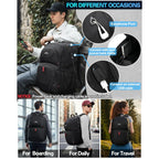 Proetrade Travel Backpack, Extra Large Laptop Backpack Business Anti Theft Tsa Approved College Work Computer Bag Fits 17 Inch Laptop With Usb Charging Port For Women Men(Black)