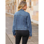 Glamaker Womens Jean Jacket 2026 Basic Trendy Long Sleeve Denim Jackets Button Down Fitted Western Coat With Pockets