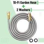 Unco- Metal Garden Hose, 10 Feet Stainless Steel No Kink, Durable Flexible | Water Hose For Garden, Yard, Outdoor Watering And Cleaning, Metal Hose For Everyday Outdoor Use