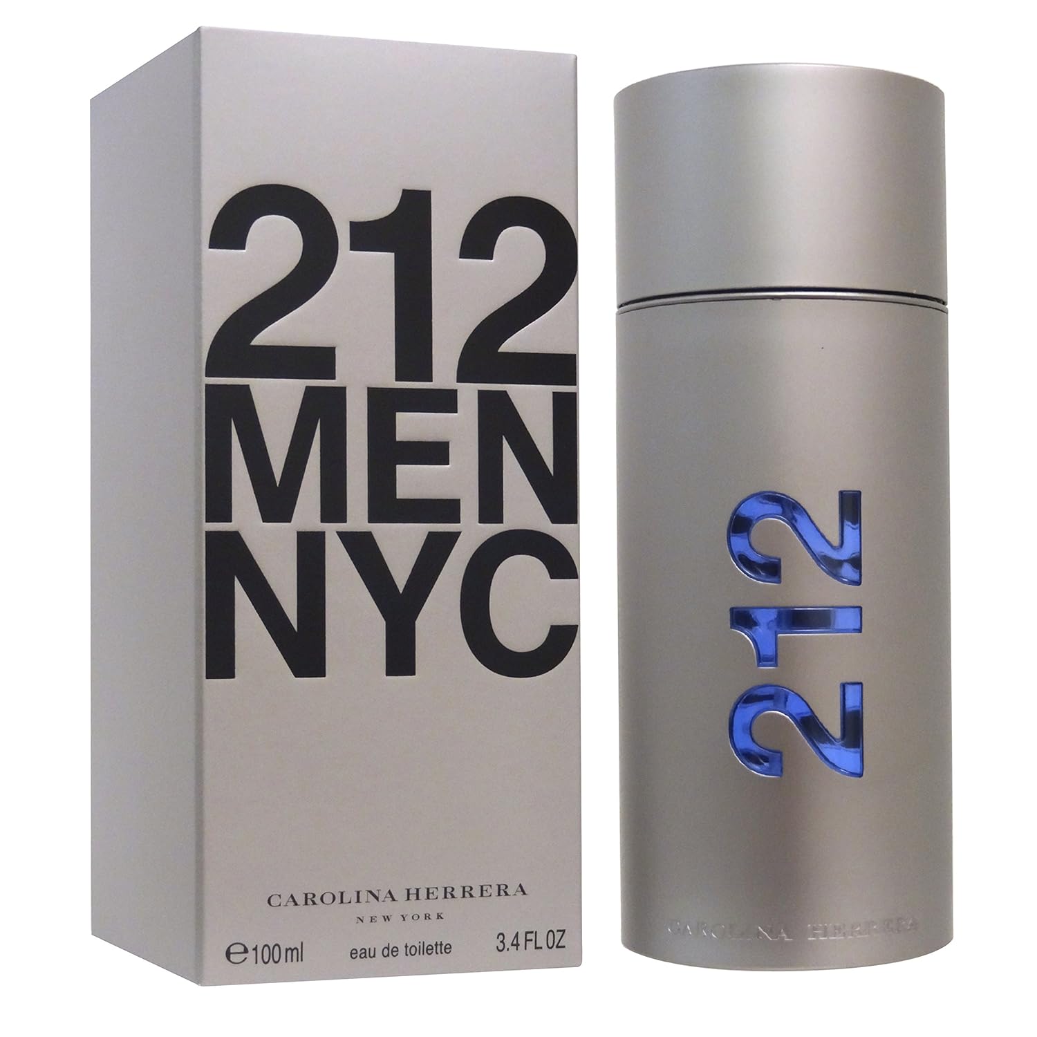 Carolina Herrera 212 Men EDT Spray - Timeless Sandalwood Scent with Fresh, Energetic Green and Sensual Peppery Spice Notes, 3.4 oz